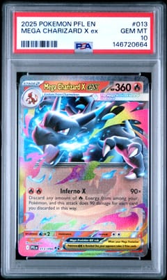 2025 Pokemon Pfl En-Phantasmal Flames Mega Charizard X Ex #013 PSA 10