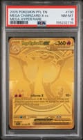 2025 Pokemon Pfl En-Phantasmal Flames Mega Charizard X Ex Mega Hyper Rare #130 PSA 8