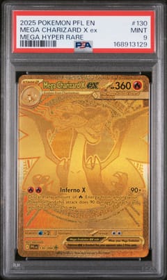 2025 Pokemon Pfl En-Phantasmal Flames Mega Charizard X Ex Mega Hyper Rare #130 PSA 9