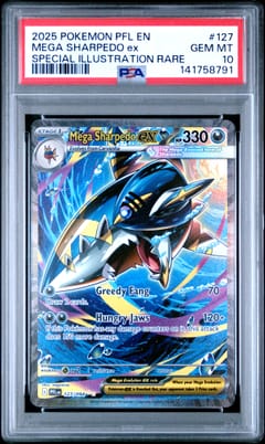 2025 Pokemon Pfl En-Phantasmal Flames Mega Sharpedo Ex Special Illustration Rare #127 PSA 10