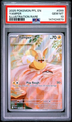 2025 Pokemon Pfl En-Phantasmal Flames Yamper Illustration Rare #099 PSA 10