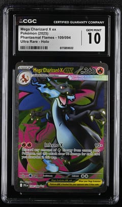 2025 Pokemon Phantasmal Flames - PFL EN Mega Charizard X ex Ultra Rare Holo #109/094 CGC 10