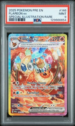 2025 Pokemon Pre En-Prismatic Evolutions Flareon Ex Special Illustration Rare #146 PSA 9
