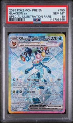 2025 Pokemon Pre En-Prismatic Evolutions Glaceon Ex Special Illustration Rare #150 PSA 10