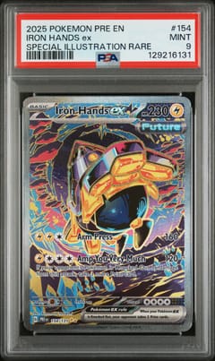 2025 Pokemon Pre En-Prismatic Evolutions Iron Hands Ex Special Illustration Rare #154 PSA 9