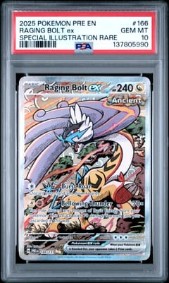 2025 Pokemon Pre En-Prismatic Evolutions Raging Bolt Ex Special Illustration Rare #166 PSA 10