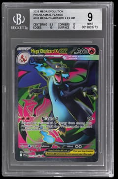 2025 Pokemon TCG Mega Evolution Phantasmal Flames Mega Charizard X ex UR #109 BGS 9