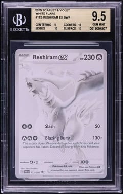 2025 Pokemon TCG Scarlet and Violet White Flare Reshiram ex BWR #173 BGS 9.5