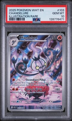 2025 Pokemon Wht En-White Flare Chandelure Illustration Rare #103 PSA 10