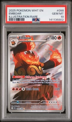 2025 Pokemon Wht En-White Flare Emboar Illustration Rare #098 PSA 10