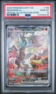 2025 Pokemon Wht En-White Flare Reshiram Ex Special Illustration Rare #166 PSA 10