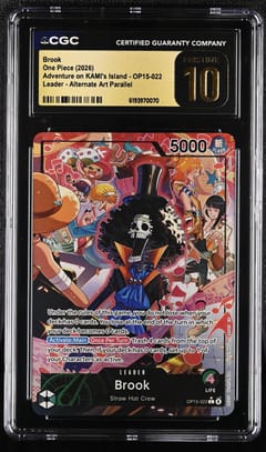 2026 One Piece Adventure on KAMI's Island (OP15-EB04) Brook (Map Text Box) Alt Art #OP15-022 CGC 10  Pristine