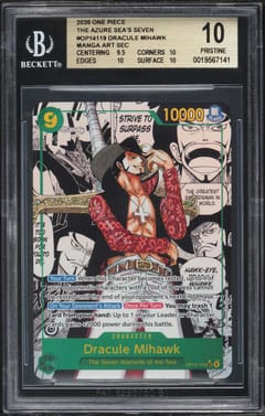2026 One Piece Card Game The Azure Sea's Seven Dracule Mihawk MANGA ART SEC #OP14119 BGS 10 P