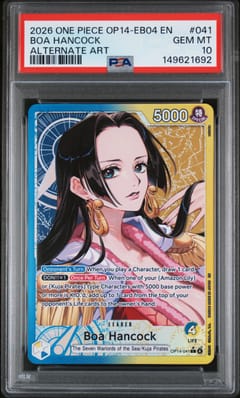 2026 One Piece Op14-Eb04-The Azure Sea's Seven Boa Hancock Alternate Art #041 PSA 10