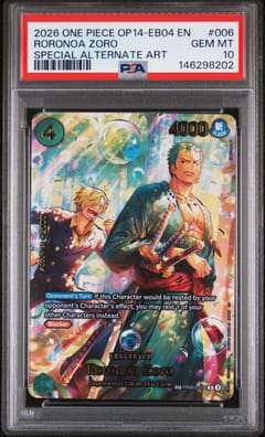 2026 One Piece Op14-Eb04-The Azure Sea's Seven Roronoa Zoro Special Alternate Art #006 PSA 10