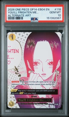 2026 One Piece Op14-Eb04-The Azure Sea's Seven You'll Frighten Me... Alternate Art #118 PSA 10