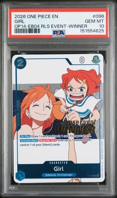 2026 One Piece Promos Girl The Azure Sea's Seven Release Event-Winner #096 PSA 10
