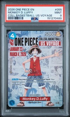 2026 One Piece Promos Monkey D. Luffy One Piece College Basketball: Us Voyage #055 PSA 9
