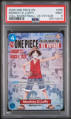 2026 One Piece Promos Monkey D. Luffy One Piece College Basketball: Us Voyage #055 PSA 9