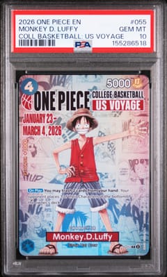 2026 One Piece Promos Monkey D. Luffy One Piece College Basketball: Us Voyage #055 PSA 10
