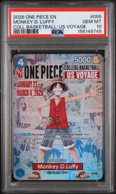 2026 One Piece Promos Monkey D. Luffy One Piece College Basketball: Us Voyage #055 PSA 10