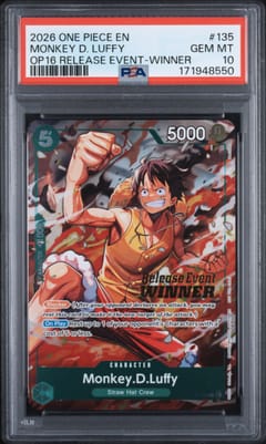 2026 One Piece Promos Monkey D. Luffy The Time of Battle Release Event-Winner #135 PSA 10