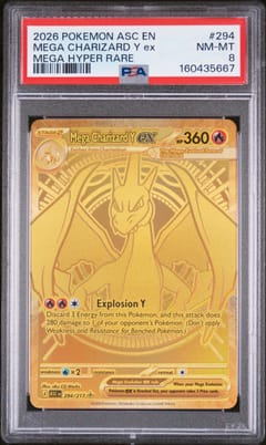 2026 Pokemon Asc En-Ascended Heroes Mega Charizard Y Ex Mega Hyper Rare #294 PSA 8