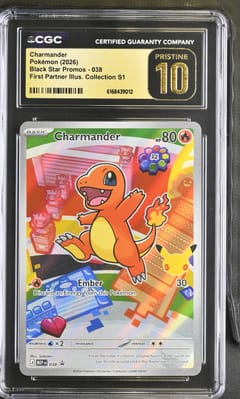 2026 Pokemon Black Star Promos - Mega Evolution MEP EN Charmander First Partner Illustration Collection Series 1 #038 CGC 10  Pristine