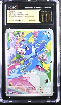 2026 Pokemon Black Star Promos - Mega Evolution MEP EN Popplio First Partner Illustration Collection Series 1 #045 CGC 10  Pristine