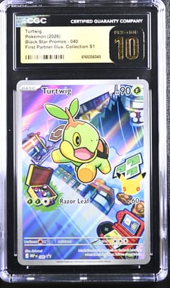 2026 Pokemon Black Star Promos - Mega Evolution MEP EN Turtwig First Partner Illustration Collection Series 1 #040 CGC 10  Pristine