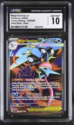 2026 Pokemon Chaos Rising - CRI EN Mega Greninja ex Ultra Rare Holo #100/086 CGC 10
